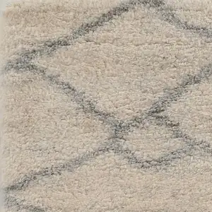 Photo of Ivory Grey Machine Woven Chain Link Indoor Area Rug
