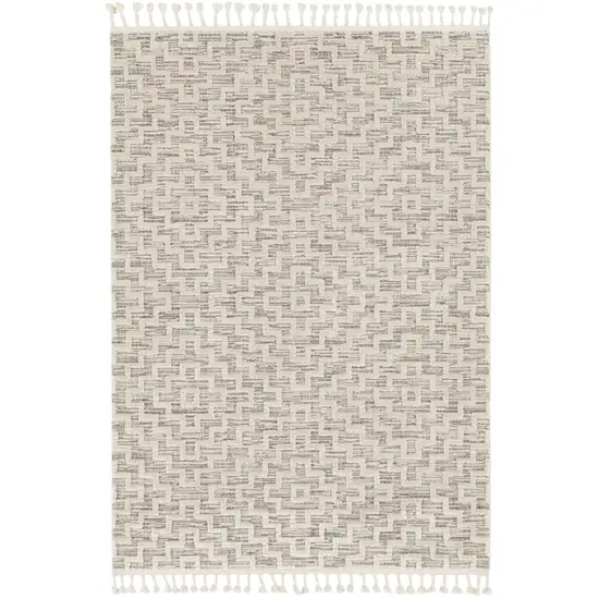 Gray and Ivory Geometric Area Rug Photo 2