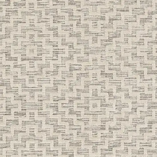 Gray and Ivory Geometric Area Rug Photo 4