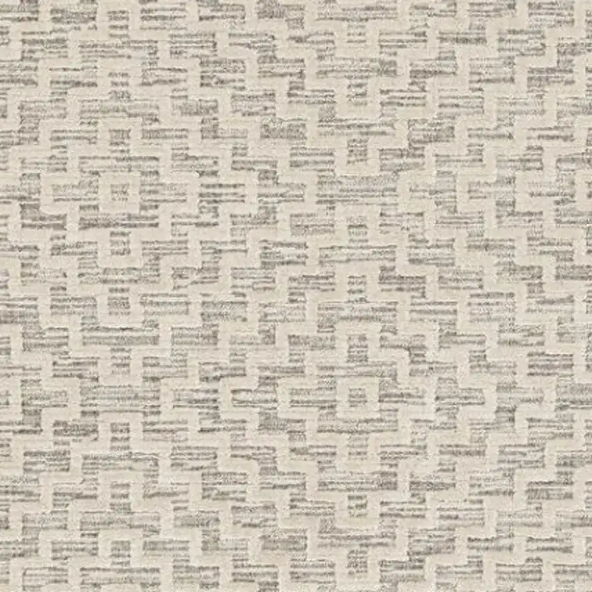 Gray and Ivory Geometric Area Rug Photo 4