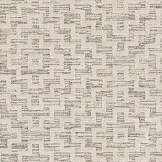 Gray and Ivory Geometric Area Rug Photo 3