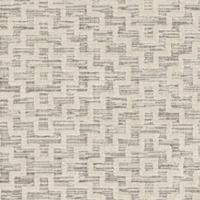 Ivory Grey Machine Woven Diamond Geometric Indoor Area Rug Photo 4