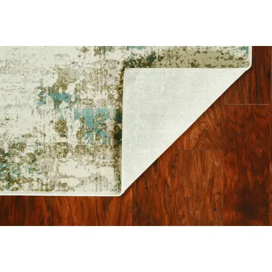 Ivory Grey Machine Woven Geometric Indoor Area Rug Photo 5