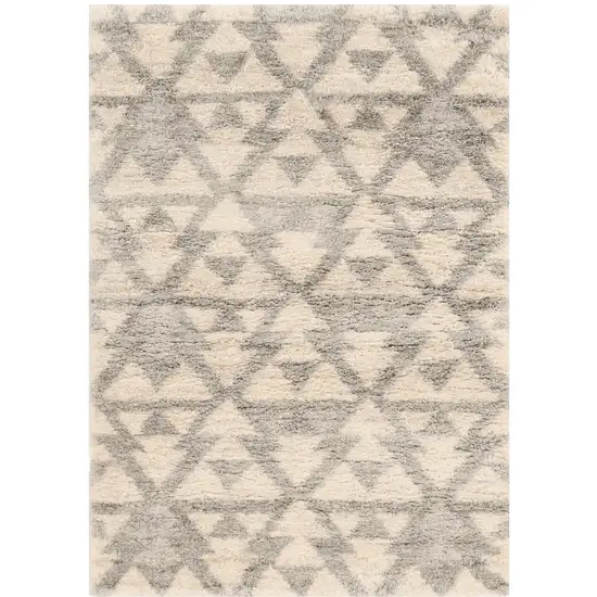 Ivory And Gray Geometric Area Rug Photo 2