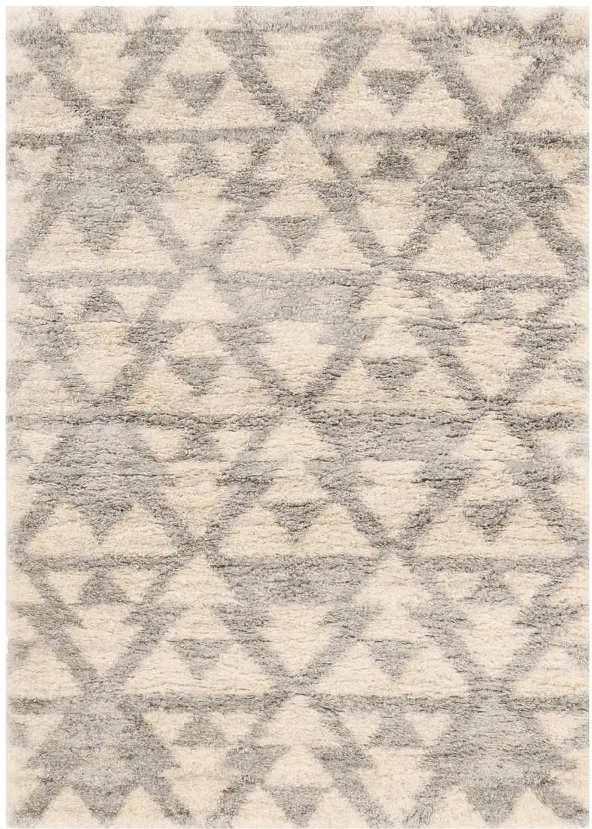 Ivory And Gray Geometric Area Rug Photo 2