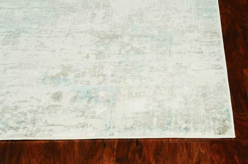 Ivory Grey Machine Woven Geometric Indoor Area Rug Photo 2
