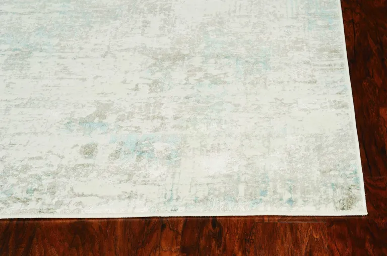Ivory Grey Machine Woven Geometric Indoor Area Rug Photo 2