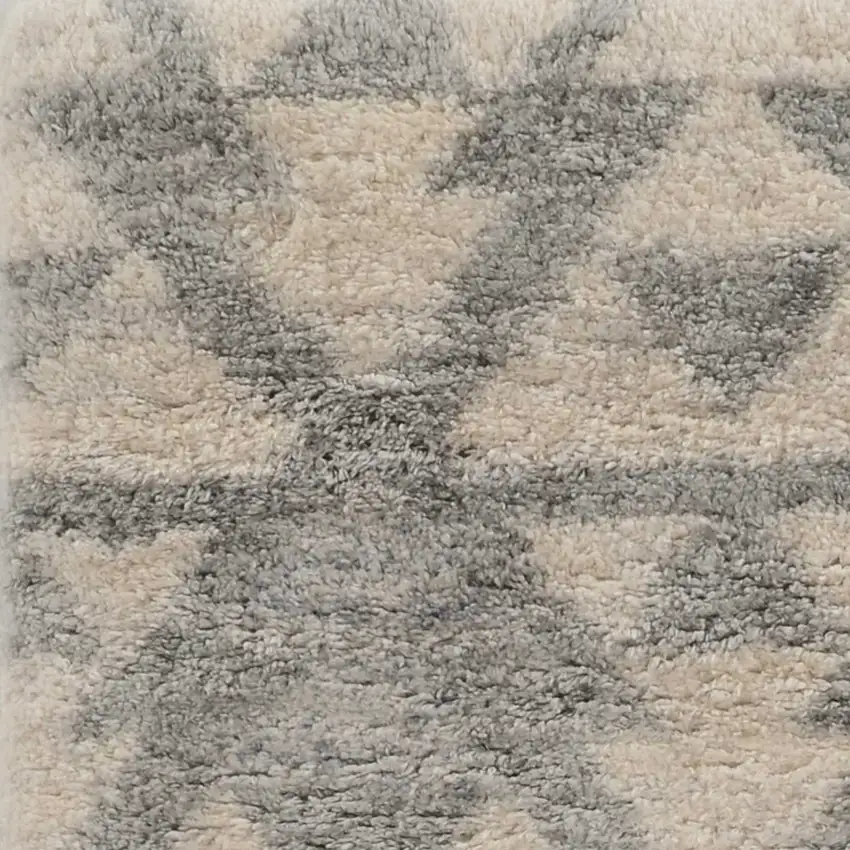 Ivory Grey Machine Woven Geometric Indoor Area Rug Photo 1