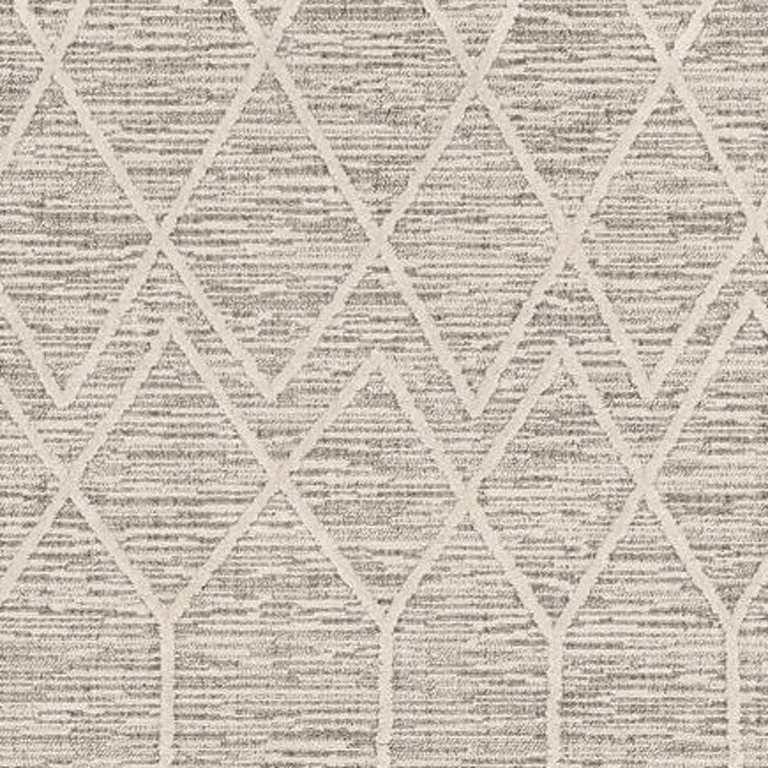 Ivory Grey Machine Woven Geometric Indoor Area Rug Photo 3
