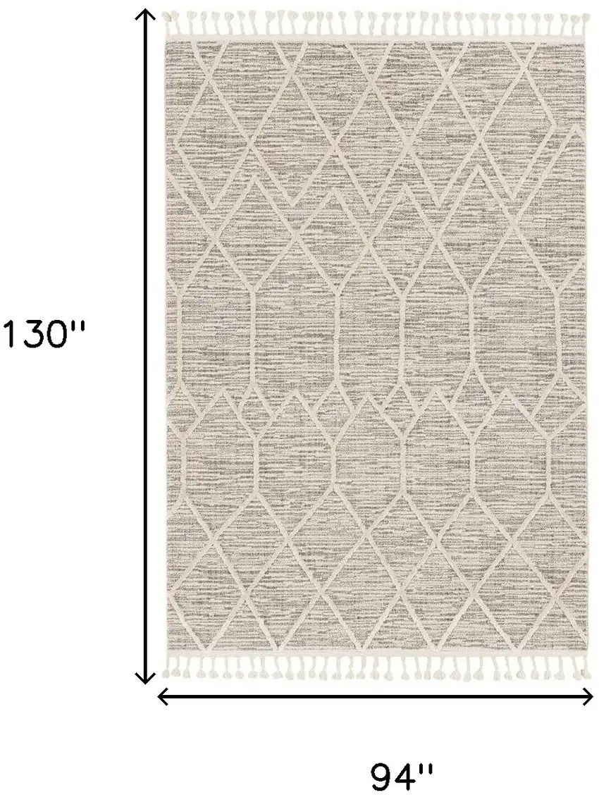 Ivory Grey Machine Woven Geometric Indoor Area Rug Photo 3