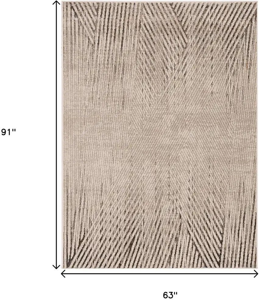 Ivory And Gray Geometric Area Rug Photo 3