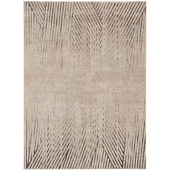 Ivory And Gray Geometric Area Rug Photo 2