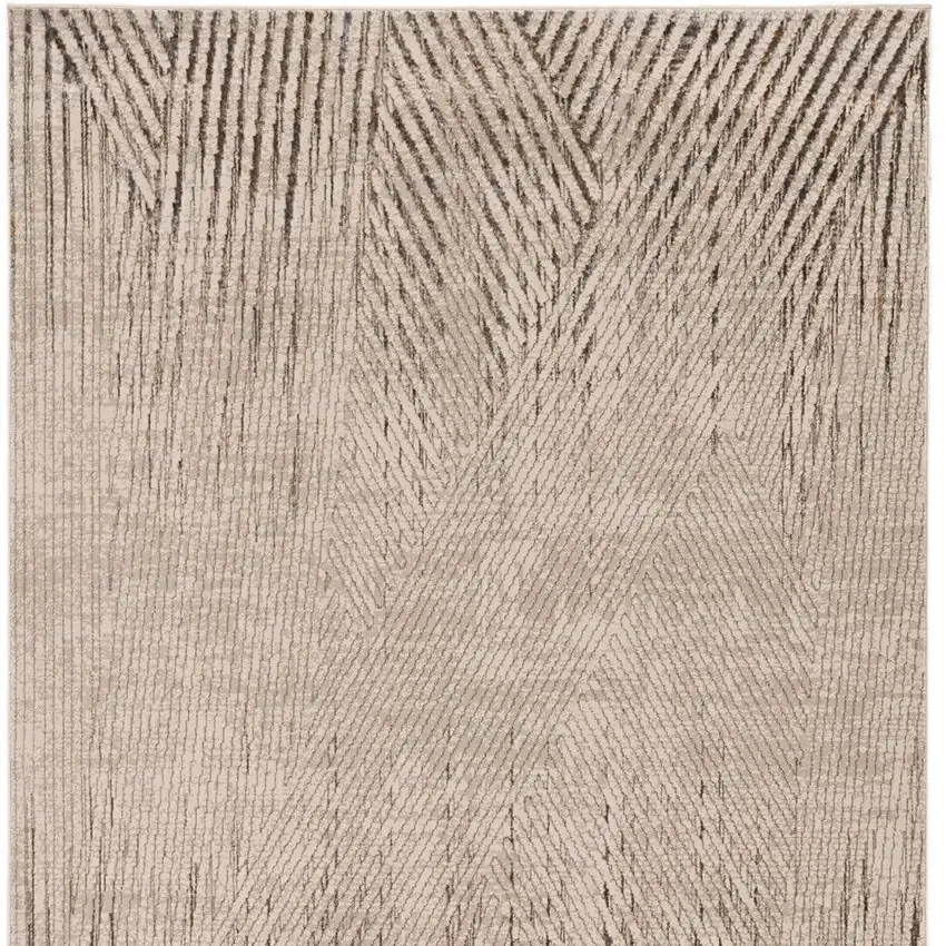 Ivory And Gray Geometric Area Rug Photo 4