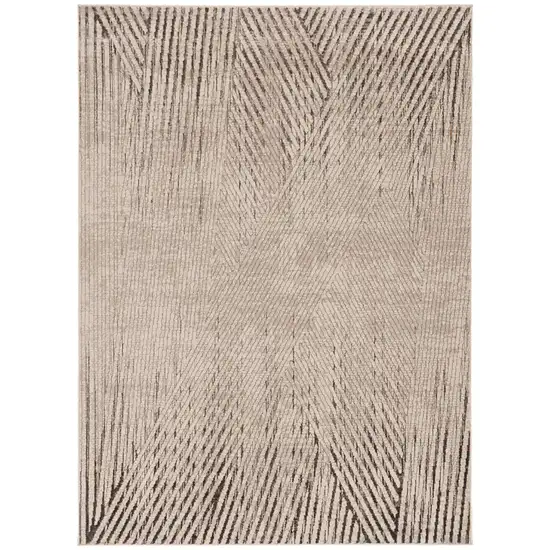 Gray And Ivory Geometric Area Rug Photo 1