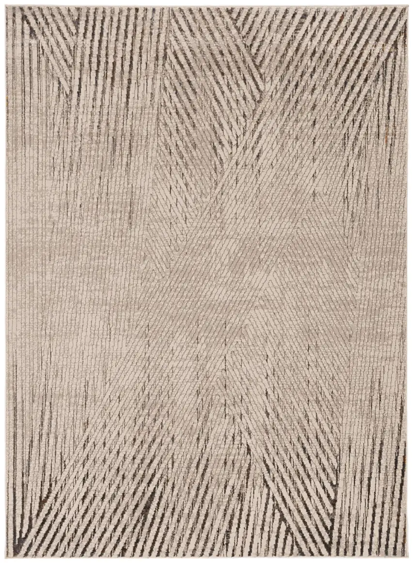 Gray And Ivory Geometric Area Rug Photo 1
