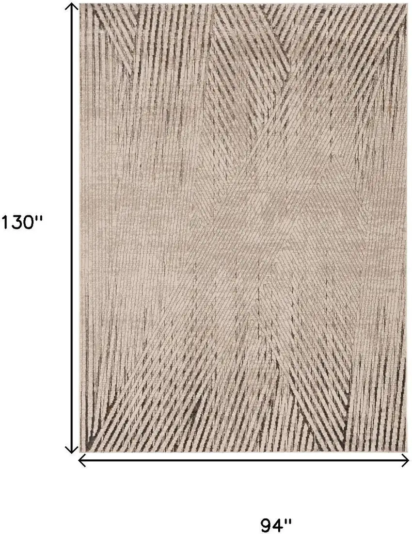 Gray And Ivory Geometric Area Rug Photo 5