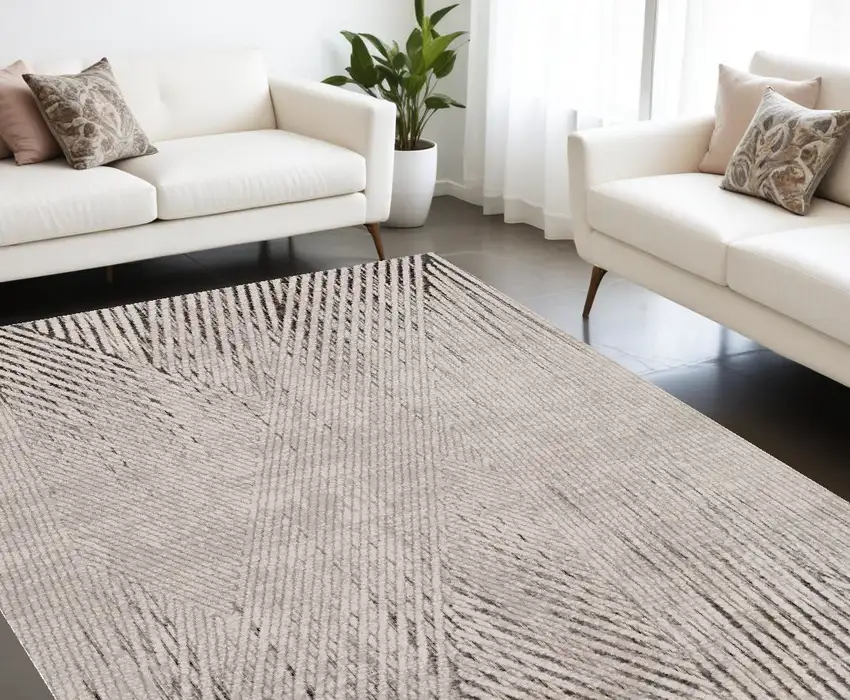 Gray and Ivory Area Rug Photo 1