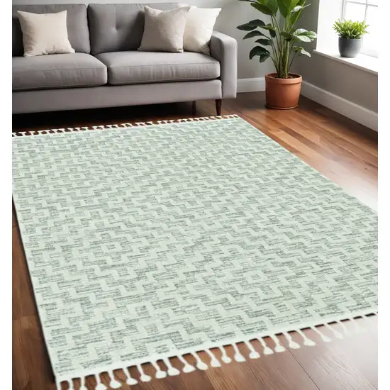Gray and Ivory Geometric Area Rug Photo 1