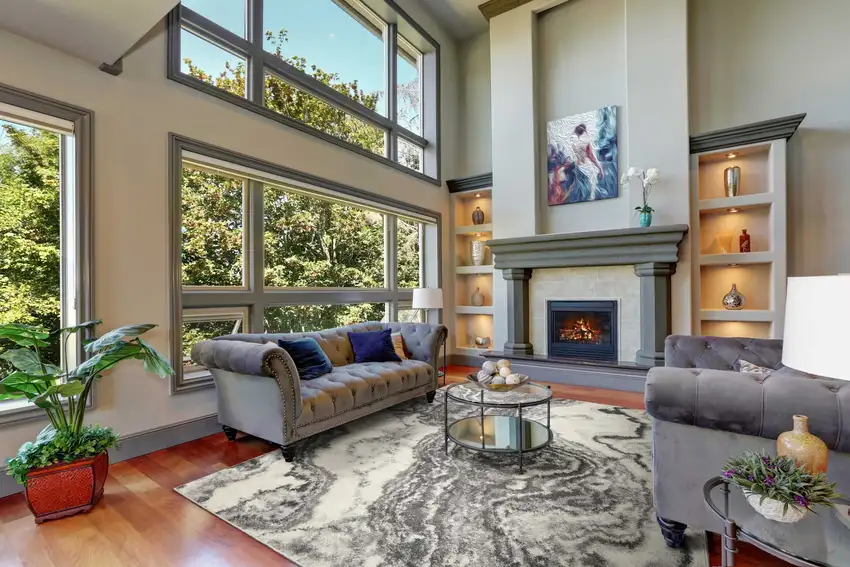 Gray And Ivory Abstract Area Rug Photo 7