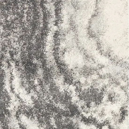 Gray And Ivory Abstract Area Rug Photo 9