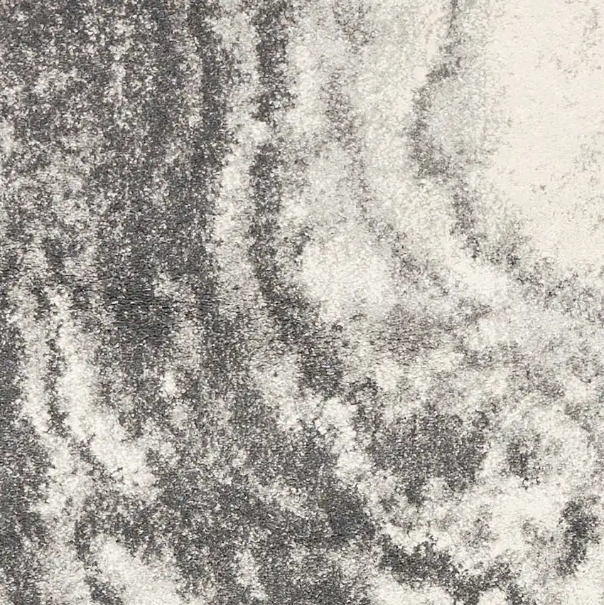 Gray And Ivory Abstract Area Rug Photo 9
