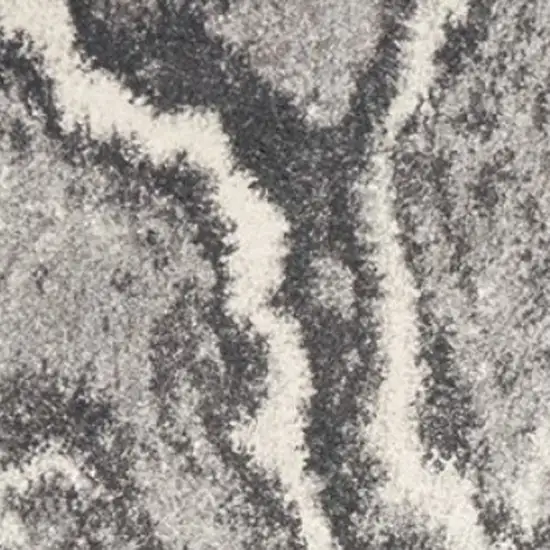 Gray And Ivory Abstract Area Rug Photo 5
