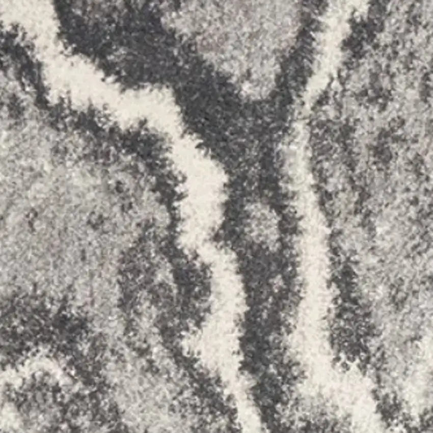 Gray And Ivory Abstract Area Rug Photo 4