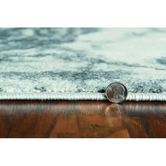 Gray And Ivory Abstract Area Rug Photo 9