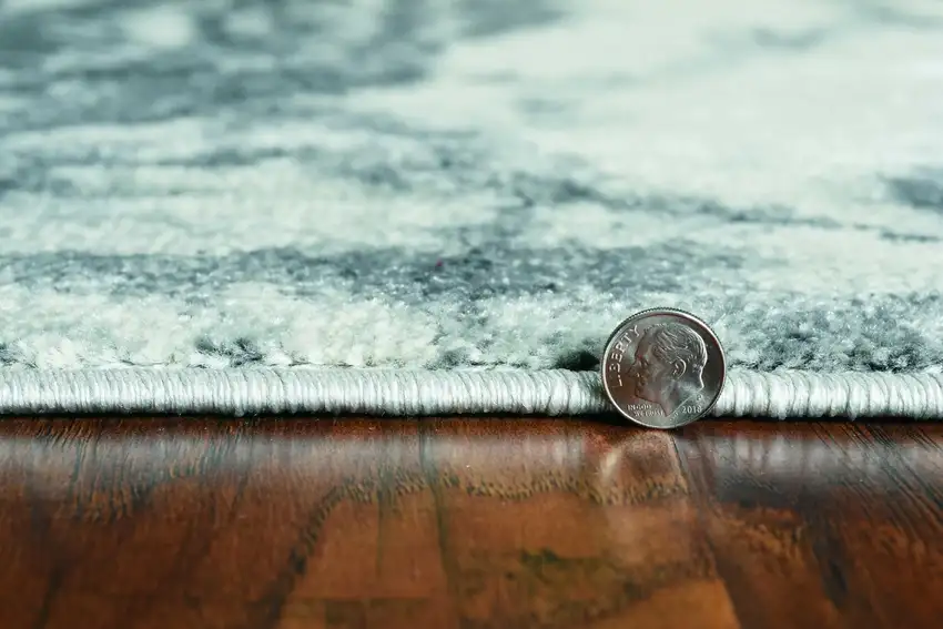 Gray And Ivory Abstract Area Rug Photo 9