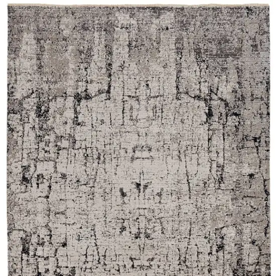 Ivory And Gray Abstract Distressed Area Rug Photo 4