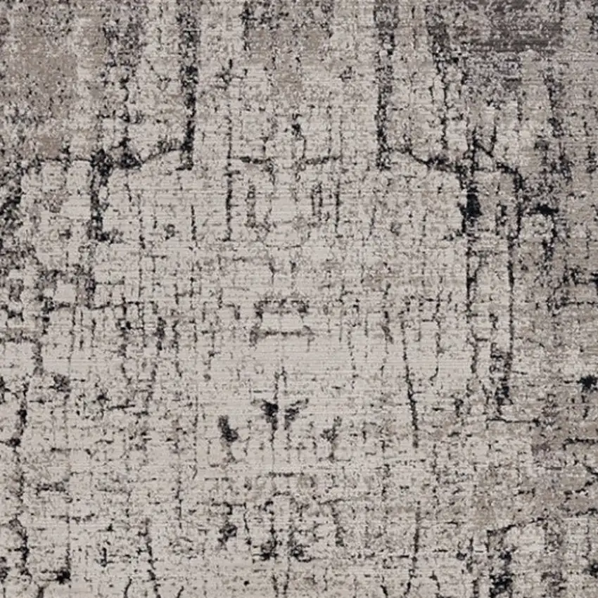 Ivory And Gray Abstract Distressed Area Rug Photo 3