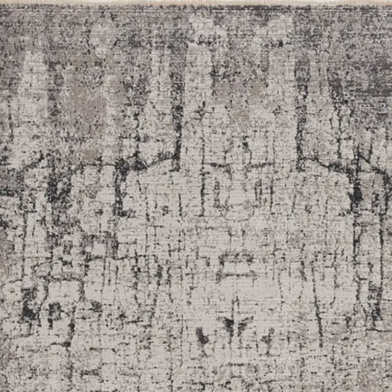 Ivory Grey Machine Woven Shrank Abstract Industrial Style Indoor Area Rug Photo 3
