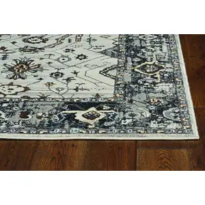 Photo of Ivory Grey Machine Woven Traditional Indoor Area Rug