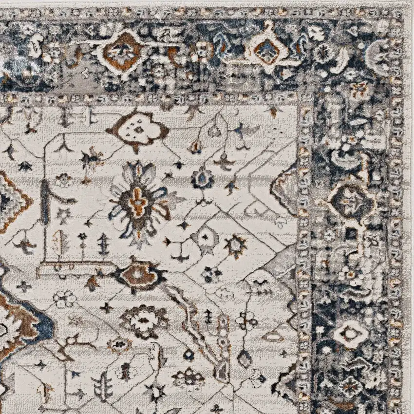 Ivory Grey Machine Woven Traditional Indoor Area Rug Photo 3