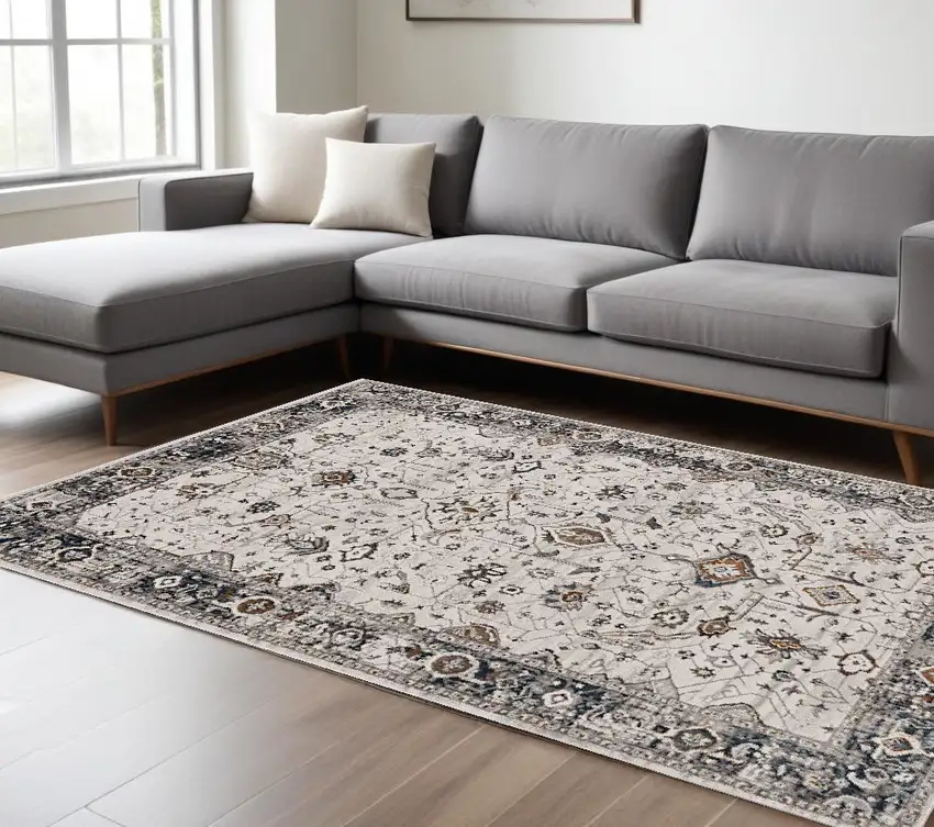 Gray and Ivory Area Rug Photo 1