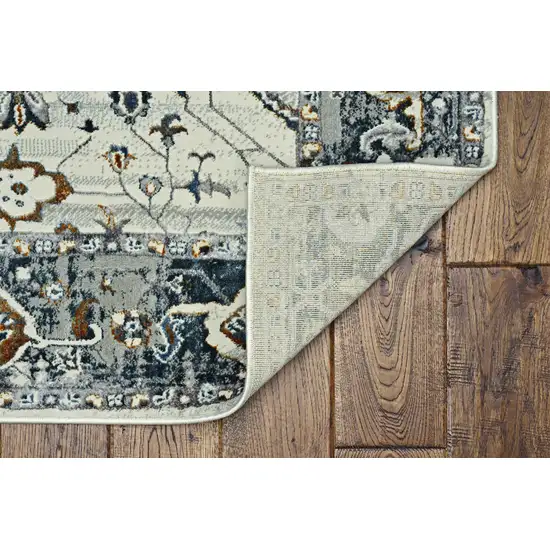 Ivory Gray And Brown Floral Area Rug Photo 7