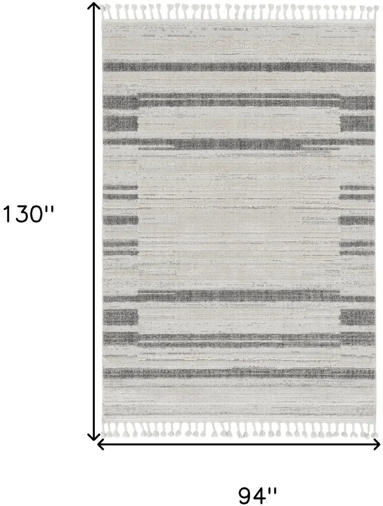 Ivory Grey Polyester Rug Photo 4