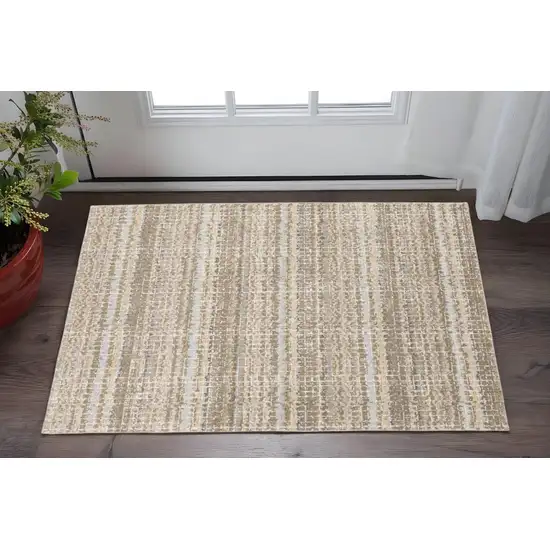Ivory And Gray Abstract Area Rug Photo 1