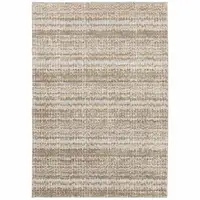 Photo of Ivory Grey Tan And Brown Abstract Power Loom Stain Resistant Area Rug