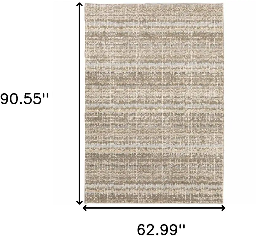 Ivory Grey Tan And Brown Abstract Power Loom Stain Resistant Area Rug Photo 8