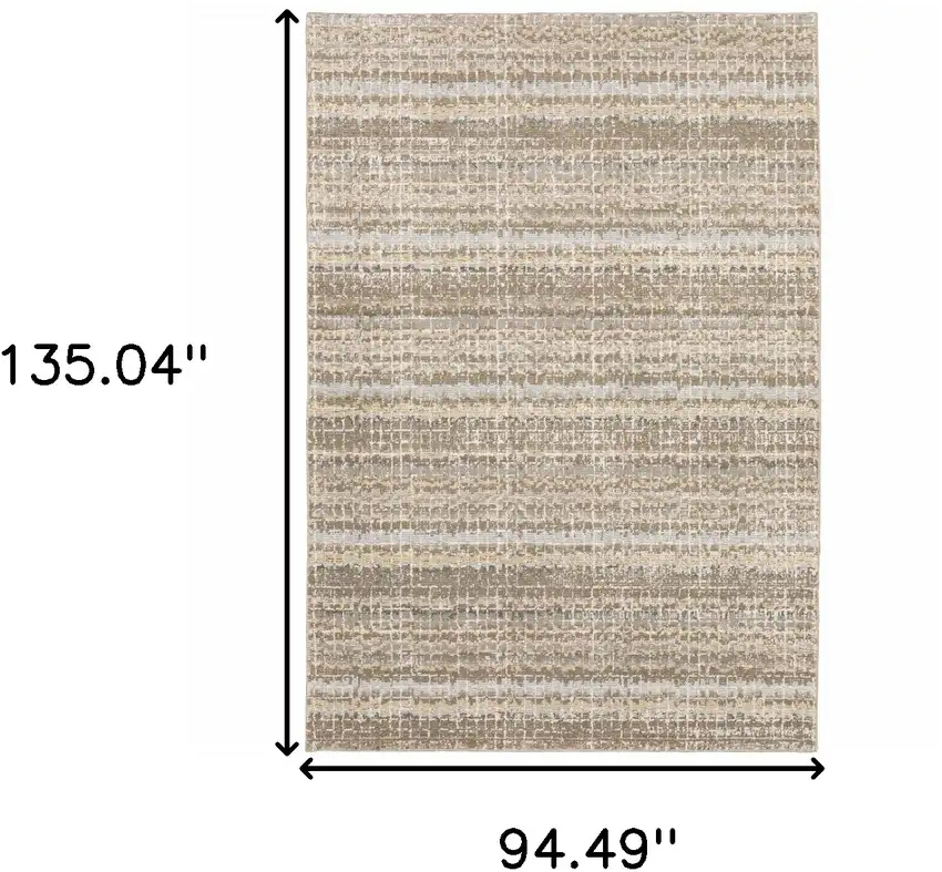 Ivory Grey Tan And Brown Abstract Power Loom Stain Resistant Area Rug Photo 8