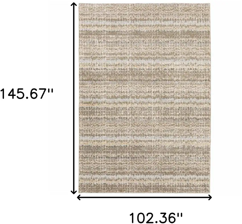 Ivory Grey Tan And Brown Abstract Power Loom Stain Resistant Area Rug Photo 8
