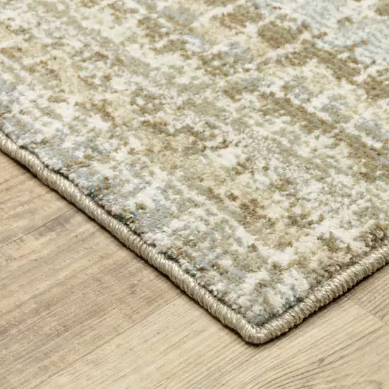 Gray and Ivory Abstract Power Loom Area Rug Photo 6