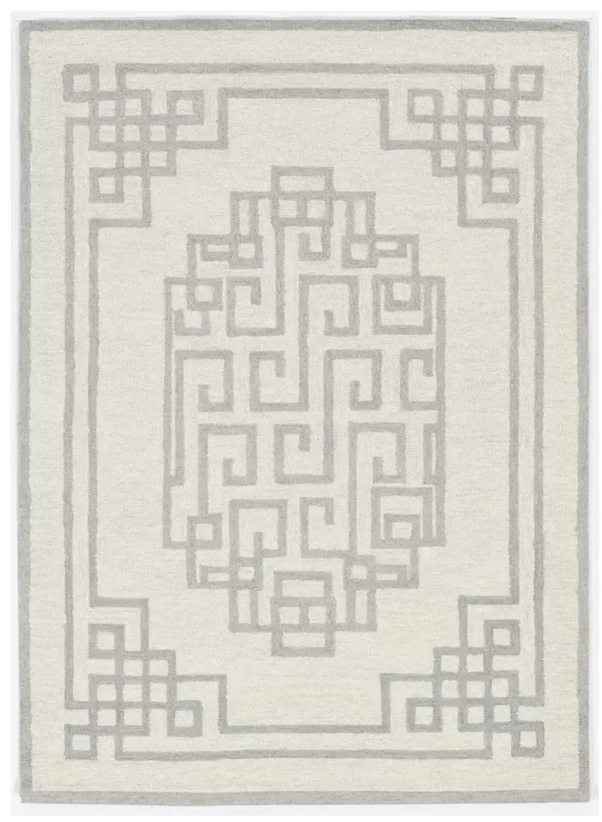 Gray and Ivory Wool Hand Tufted Area Rug Photo 2