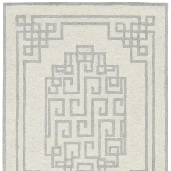 Gray and Ivory Wool Hand Tufted Area Rug Photo 5
