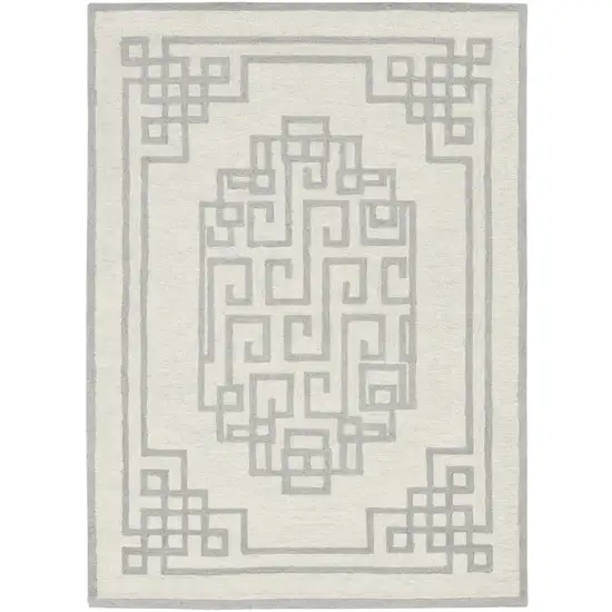 Gray and Ivory Wool Hand Tufted Area Rug Photo 2