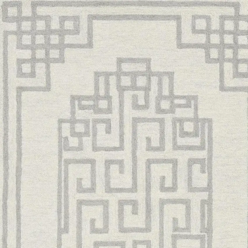 Gray and Ivory Wool Hand Tufted Area Rug Photo 4