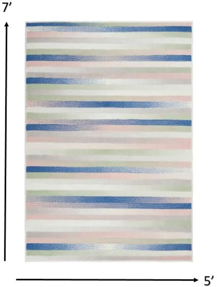 Ivory Halftone Stripe Area Rug Photo 1