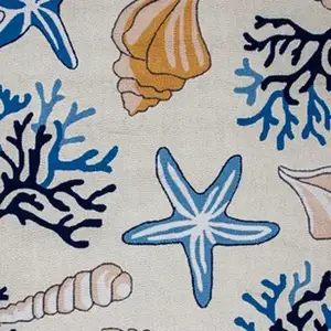 Photo of Ivory Hand Hooked Corals And Shells Indoor Area Rug