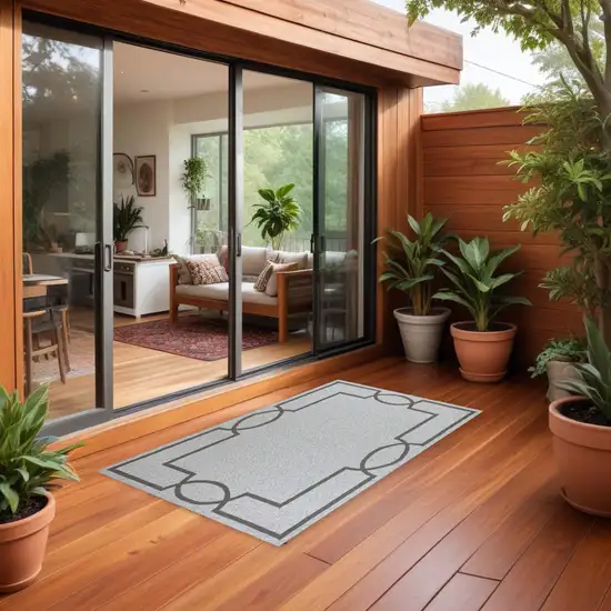 Ivory Indoor Outdoor Area Rug Photo 1